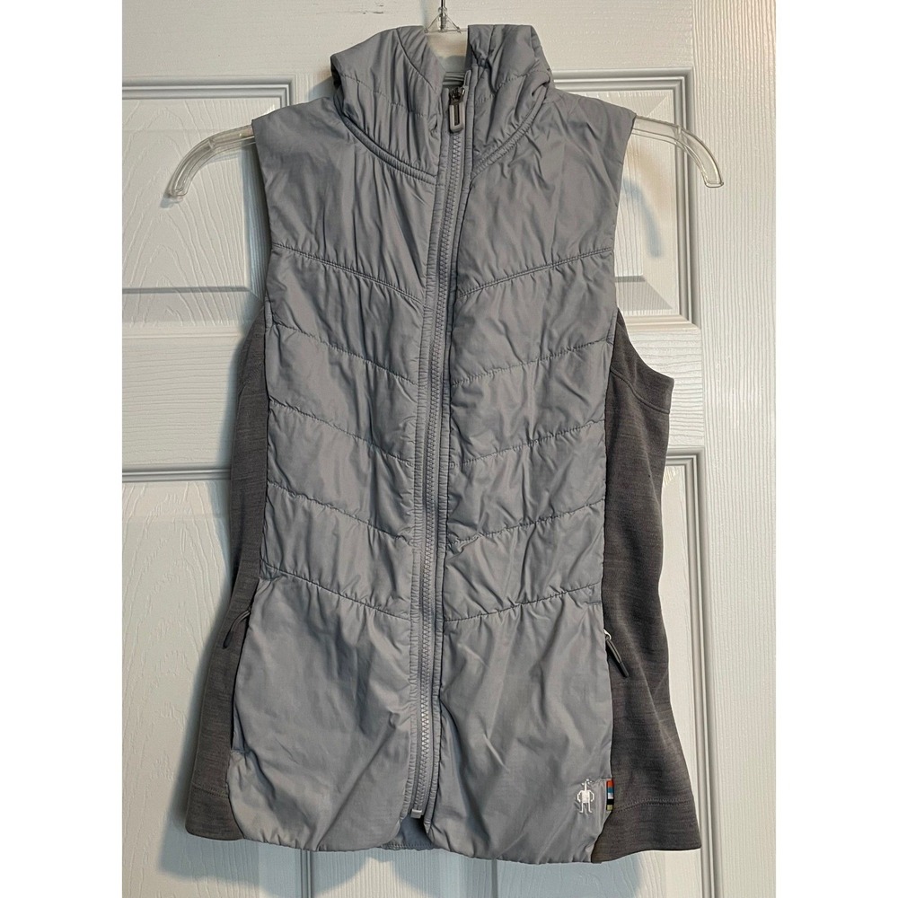 Smartwool Smartloft 60 Hooded Vest Womens XS Gray Merino Wool Insulated Hybrid
